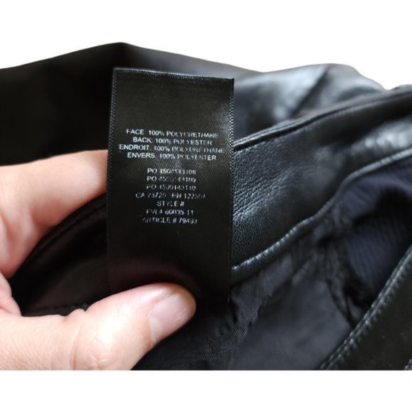 Aritiza Wilfred Melina Cropped vegan leather pant, black - Picture 5 of 10